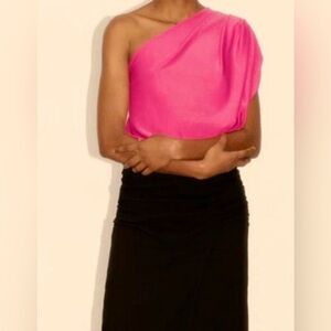 Zara asymmetric hot pink top NWT